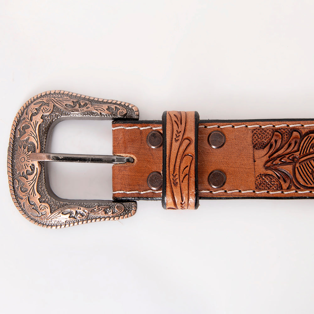 HILASON Hand-Tooled Leather Western Belt Unisex