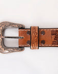HILASON Hand-Tooled Leather Western Belt Unisex