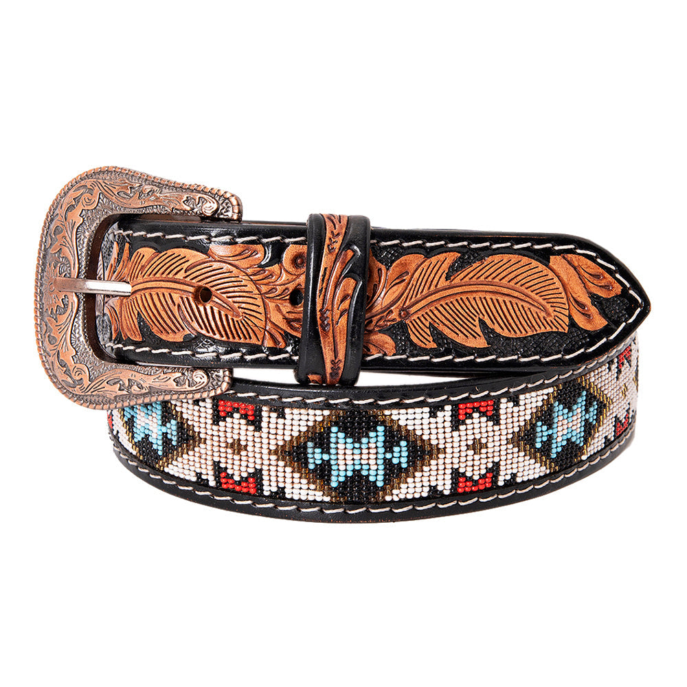 HILASON Hand-Tooled Leather Western Belt Unisex