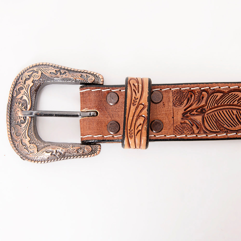 HILASON Hand-Tooled Leather Western Belt Unisex