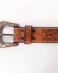 HILASON Hand-Tooled Leather Western Belt Unisex