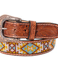 HILASON Hand-Tooled Leather Western Belt Unisex