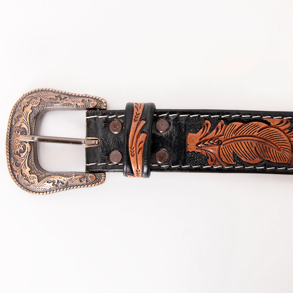 HILASON Hand-Tooled Leather Western Belt Unisex