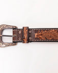 HILASON Hand-Tooled Leather Western Belt Unisex