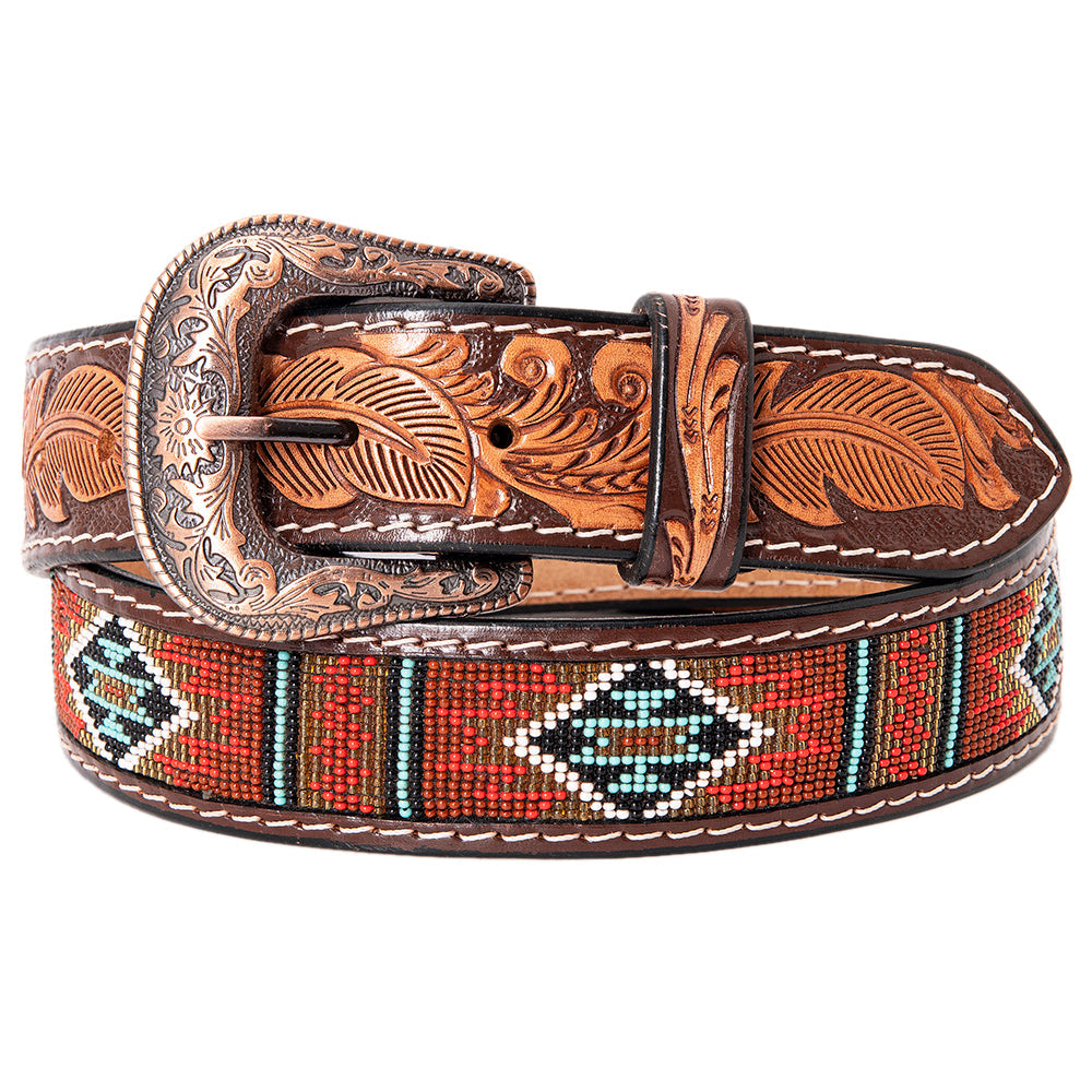 HILASON Hand-Tooled Leather Western Belt Unisex