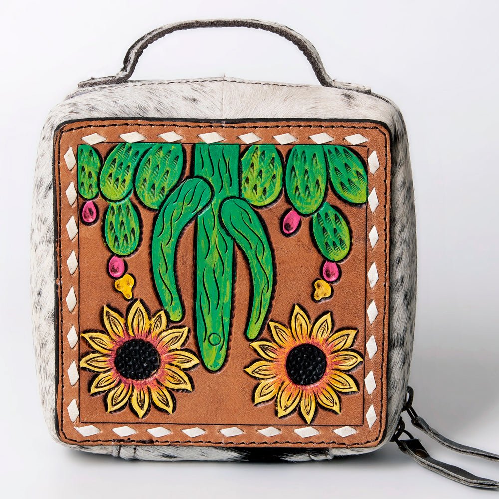 American Darling Hand Tooled Hair On Genuine Leather Women Bag Western Handbag Purse