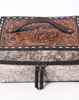 American Darling Jewelry Case Hair-On Genuine Leather Women Bag Western Handbag Purse | Organizer for Travel