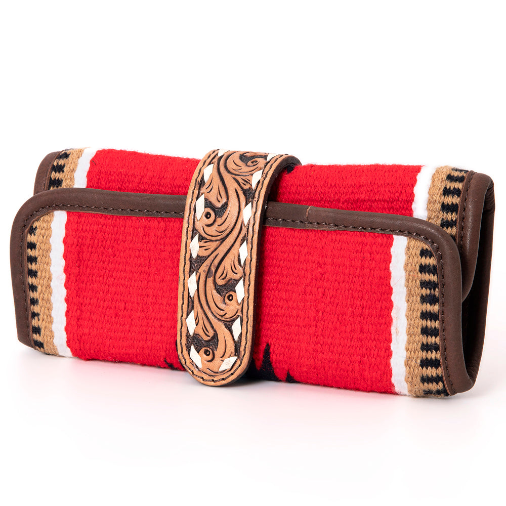 American Darling Jewelry Case Hand Tooled Saddle Blanket Genuine Leather Women Bag Western Handbag Purse