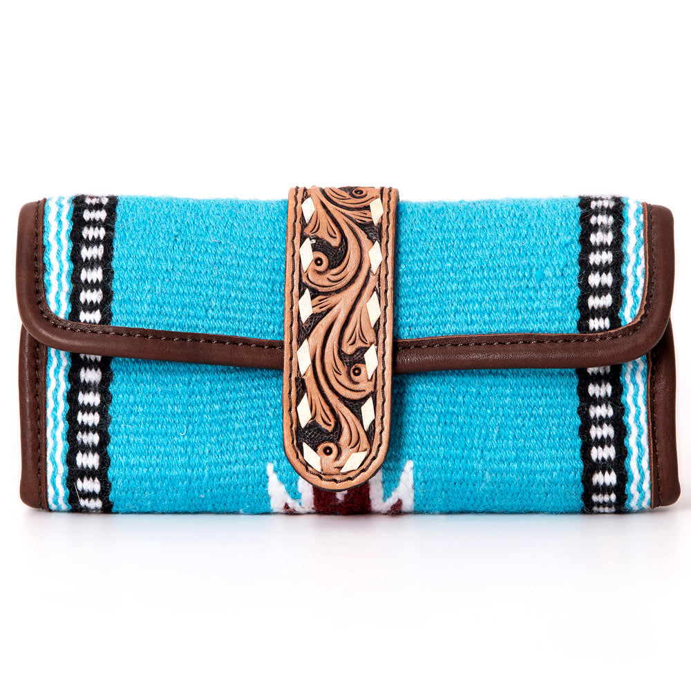 American Darling Jewelry Case Hand Tooled Saddle Blanket Genuine Leather Women Bag Western Handbag Purse