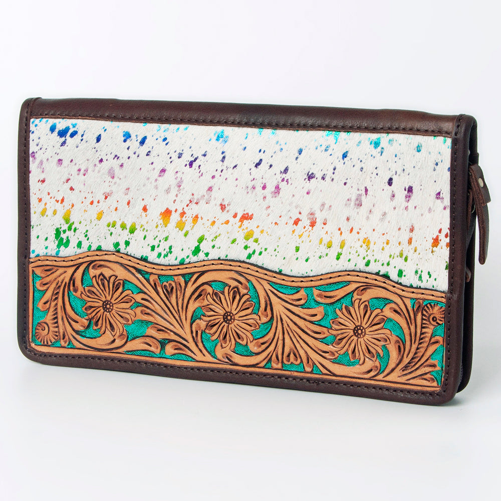 American Darling Hand Tooled Hair On Genuine Leather Women Bag Western Handbag Purse