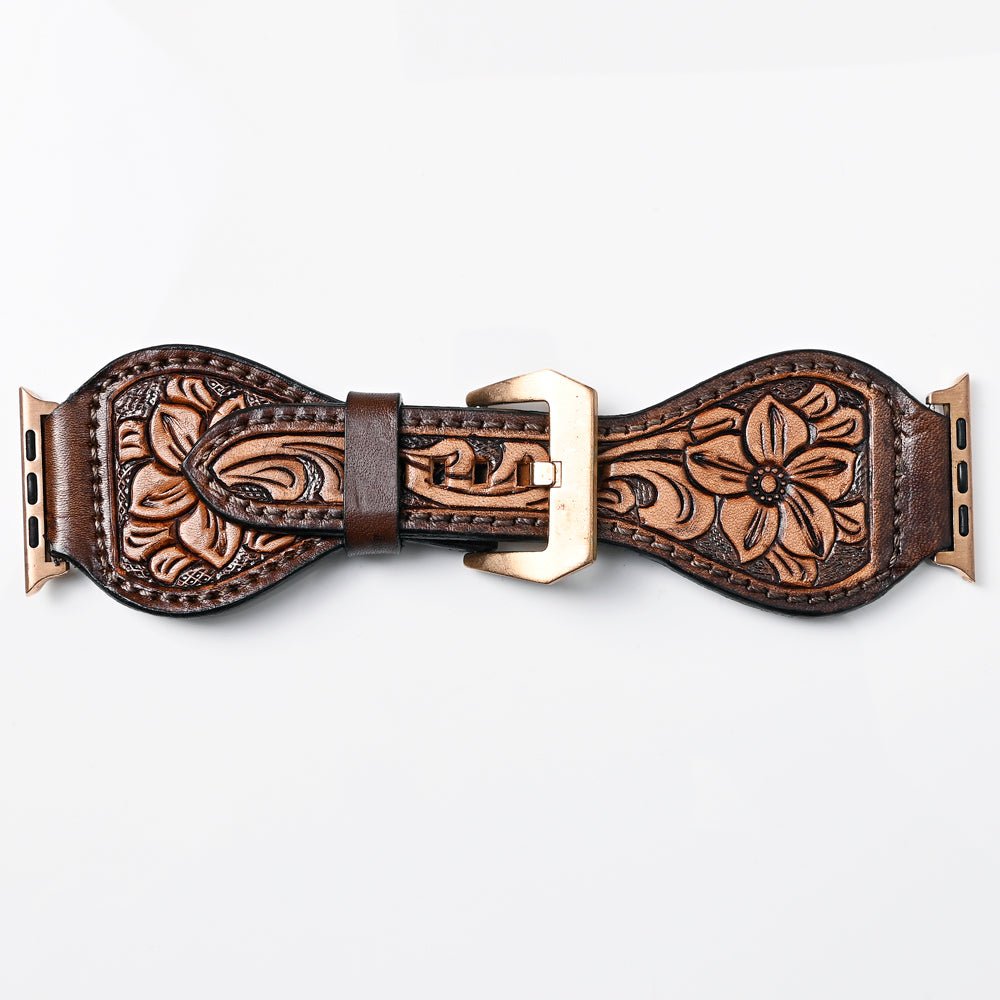 American Darling Floral Hand Tooled I watch Men Women Genuine Leather