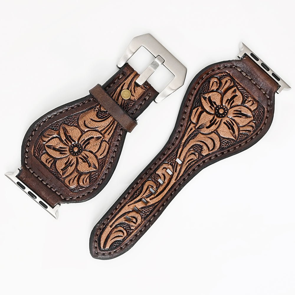 American Darling Floral Hand Tooled I watch Men Women Genuine Leather