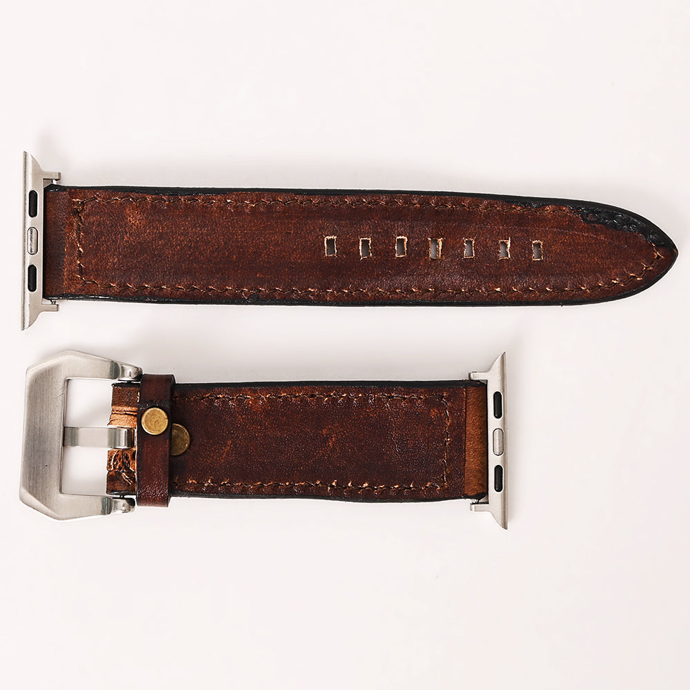 American Darling Beautifully Hand Tooled Genuine American Leather I watch Strap Men and Women Unisex