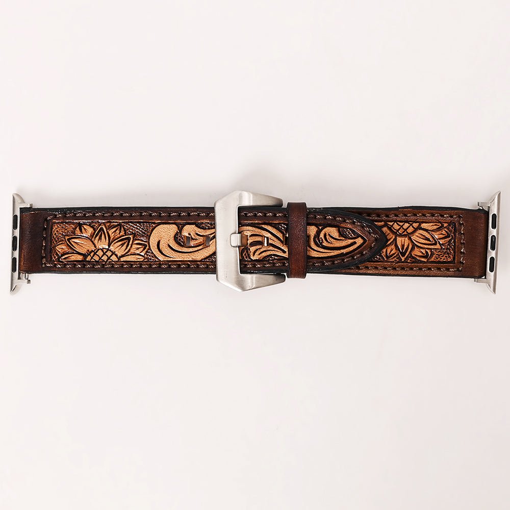 American Darling Floral Hand Tooled I watch Men Women Genuine Leather