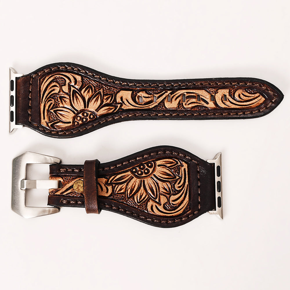 American Darling Beautifully Hand Tooled Genuine American Leather I watch Strap Men and Women Unisex