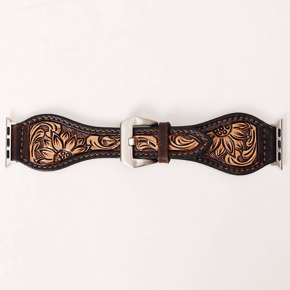 American Darling Floral Hand Tooled I watch Men Women Genuine Leather