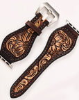 American Darling Beautifully Hand Tooled Painted Genuine Leather I watch Strap Men and Women Unisex