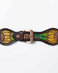 American Darling Floral Hand Tooled I watch Men Women Genuine Leather Strap
