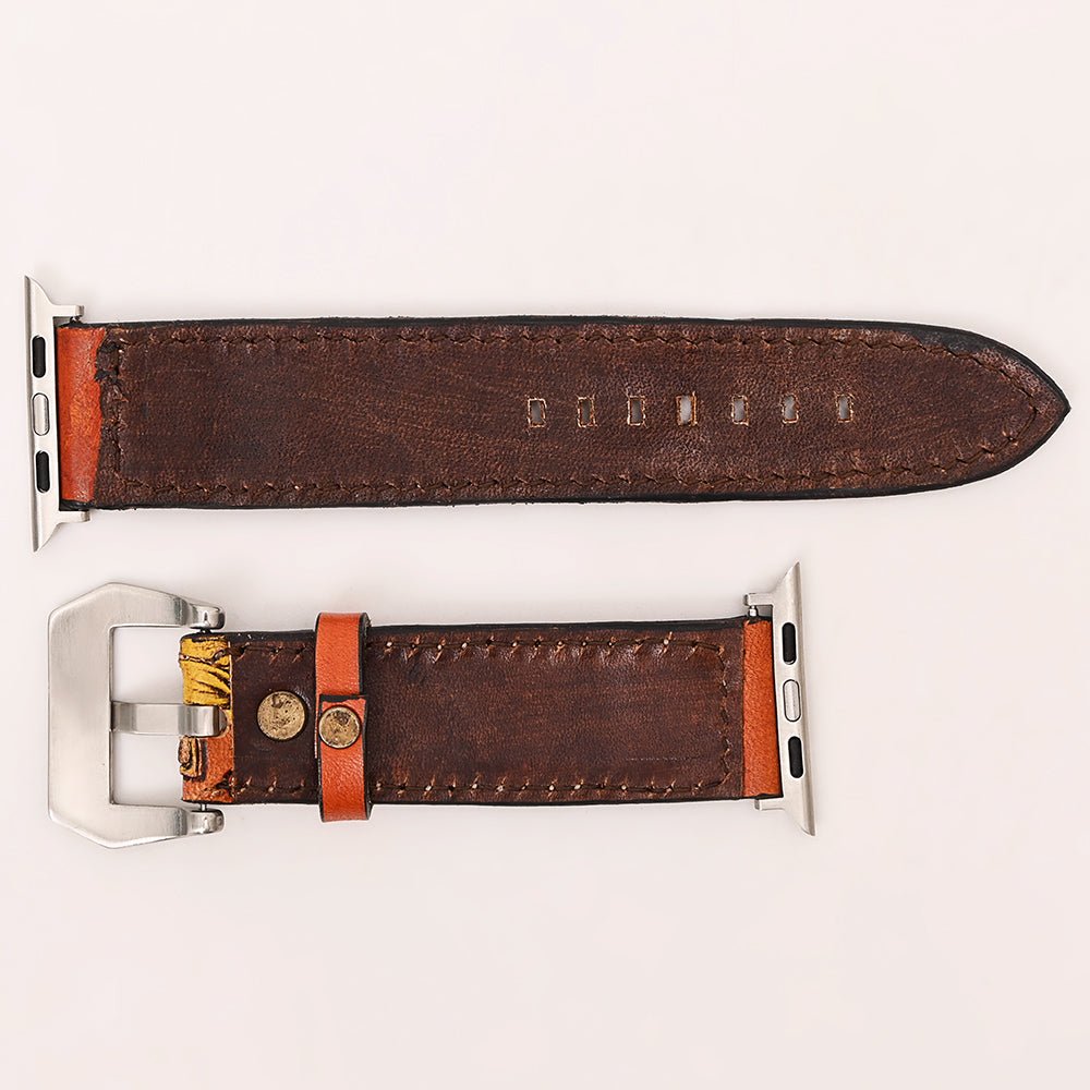 American Darling Floral Hand Tooled I watch Men Women Genuine Leather