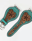 American Darling Beautifully Hand Tooled Painted Genuine Leather I watch Strap Men and Women Unisex
