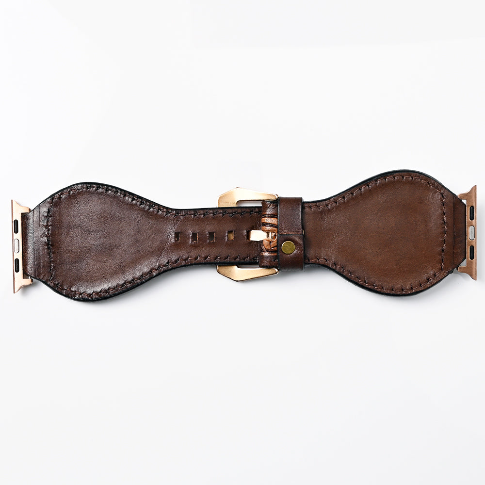 American Darling Floral Hand Tooled I watch Men Women Genuine Leather Strap