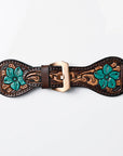 American Darling Floral Hand Tooled I watch Men Women Genuine Leather Strap