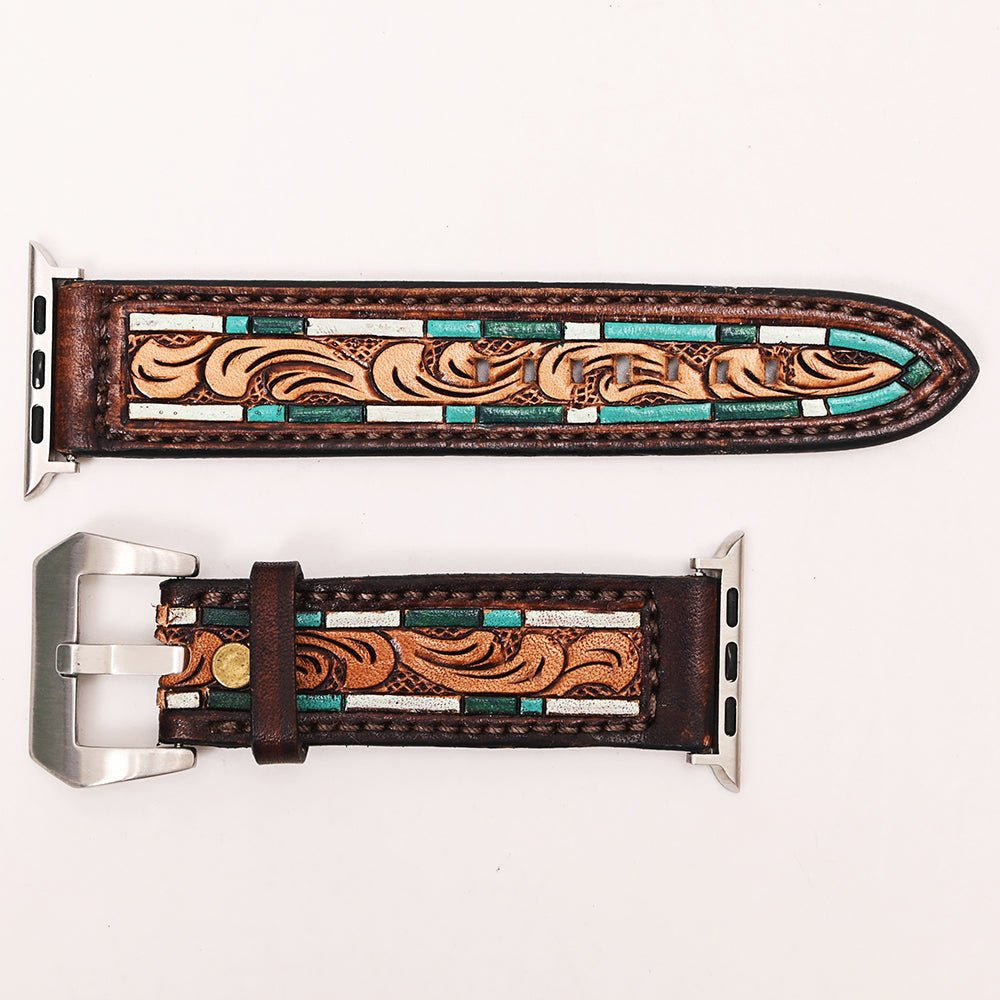 American Darling Floral Hand Tooled I watch Men Women Genuine Leather