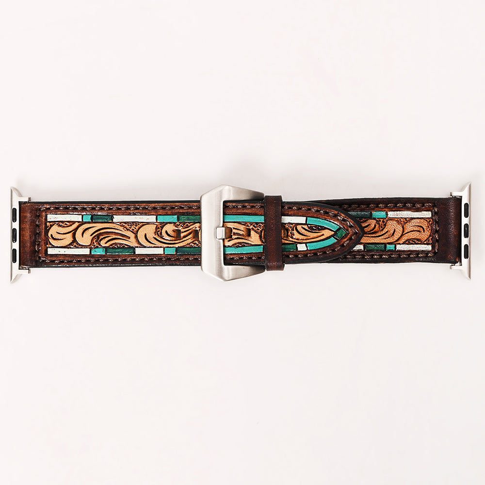 American Darling Beautifully Hand Tooled Genuine American Leather I watch Strap Men and Women Unisex