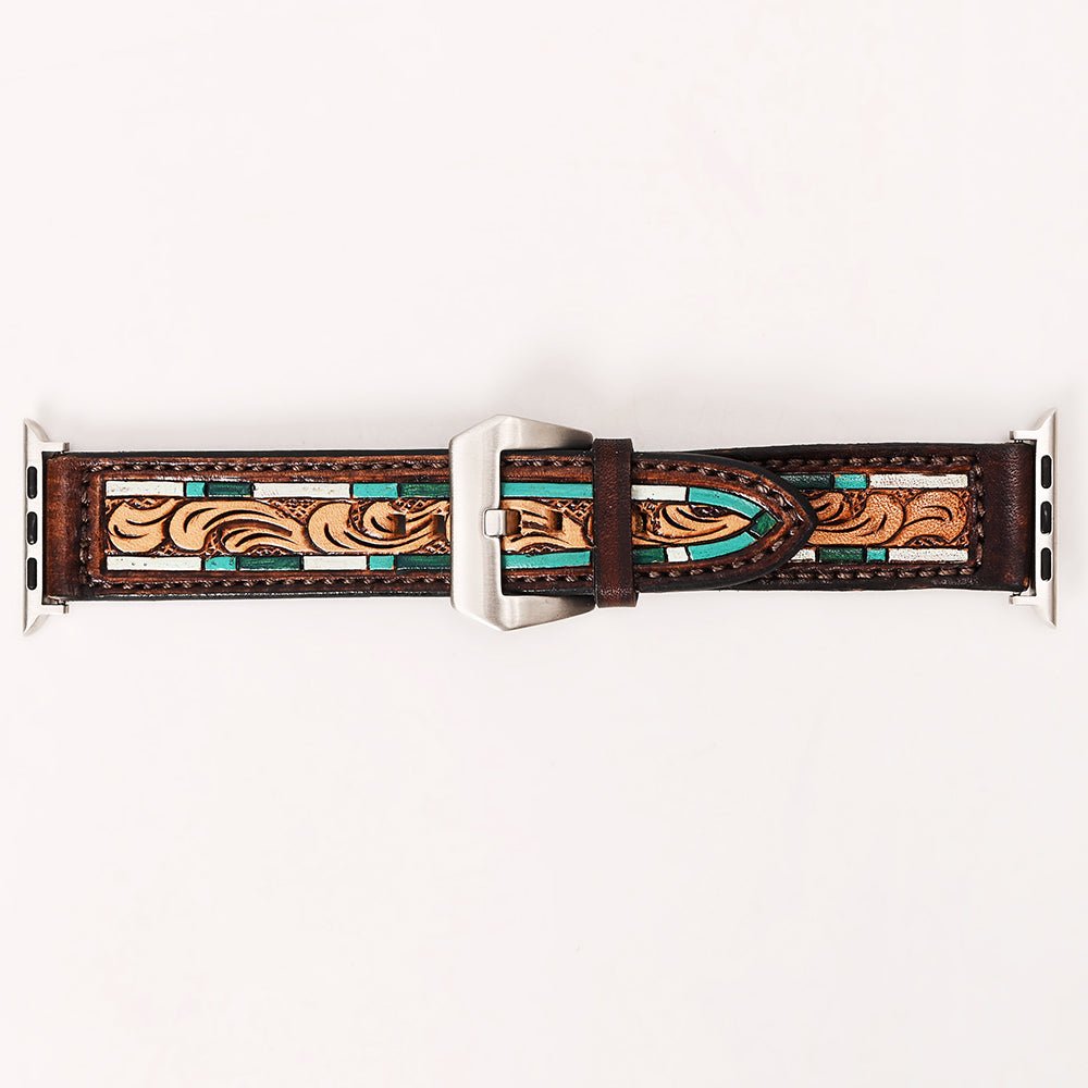 American Darling Floral Hand Tooled I watch Men Women Genuine Leather