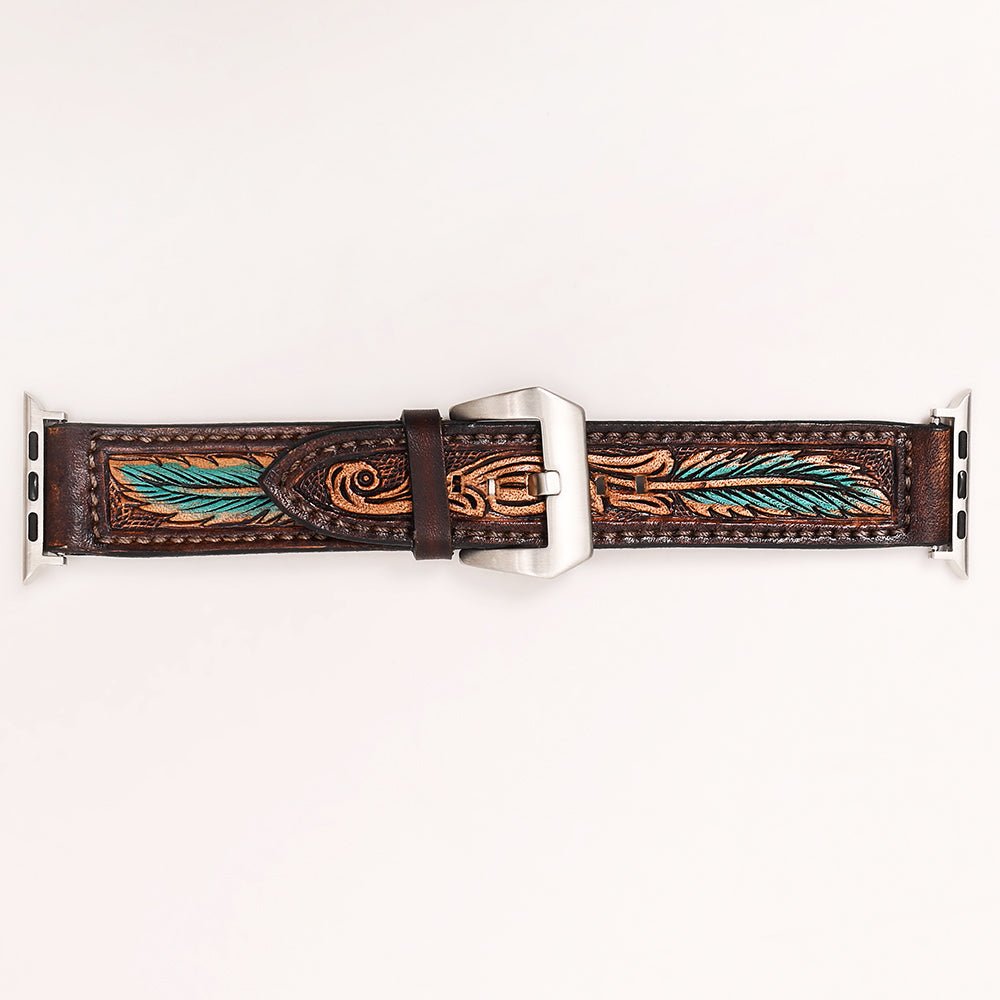 American Darling Floral Hand Tooled I watch Men Women Genuine Leather