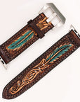 American Darling Beautifully Hand Tooled Genuine Leather I watch Strap Men and Women Unisex