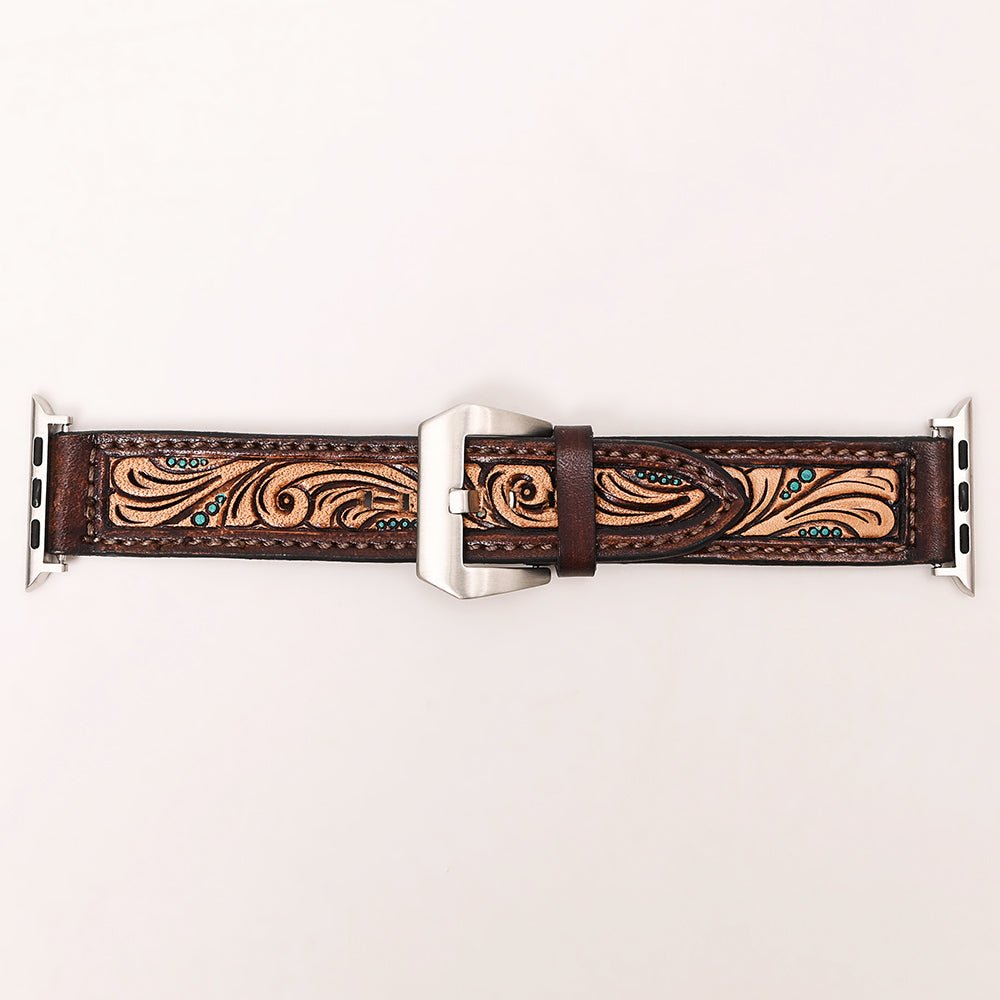 American Darling Floral Hand Tooled I watch Men Women Genuine Leather