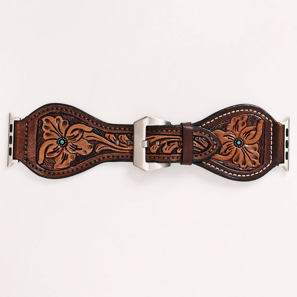 American Darling Floral Hand Tooled I watch Men Women Genuine Leather