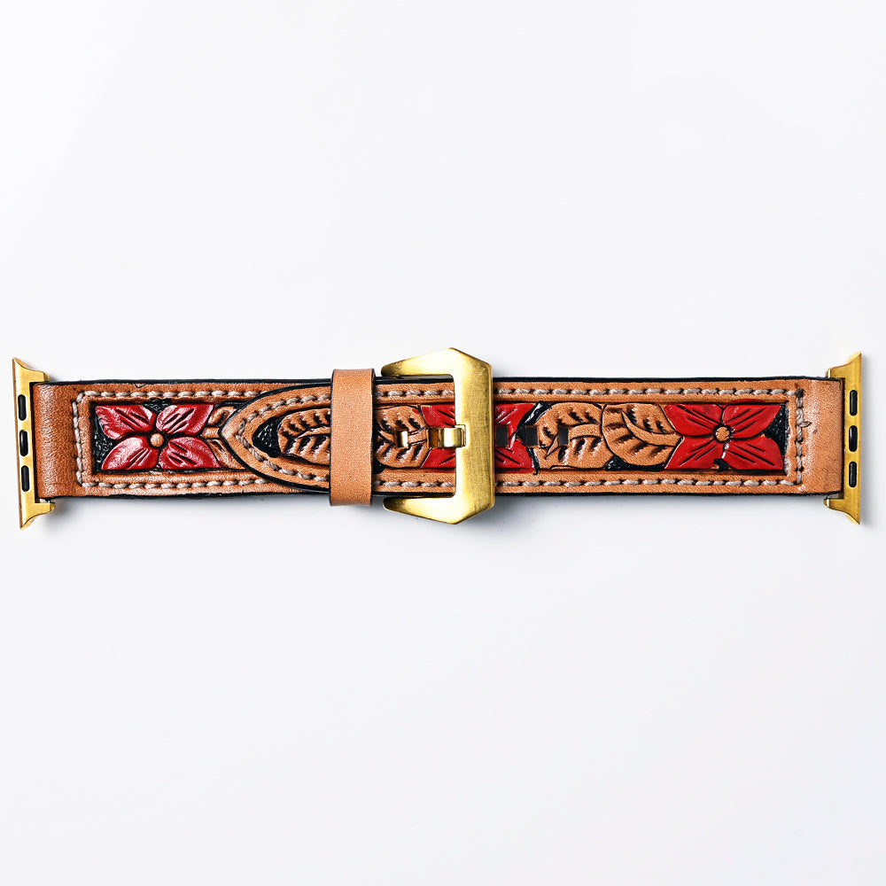 American Darling Beautifully Hand Tooled Genuine American Leather I watch Strap Men and Women Unisex