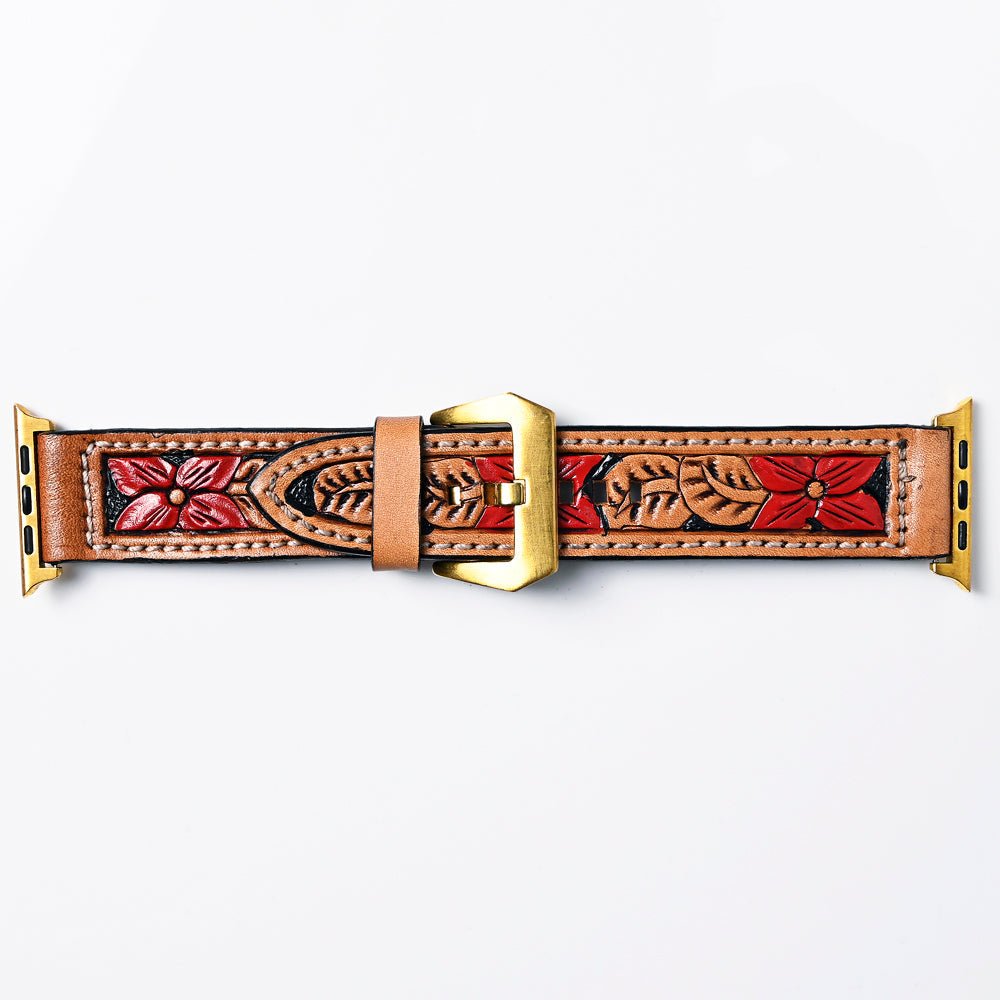 American Darling Floral Hand Tooled I watch Men Women Genuine Leather