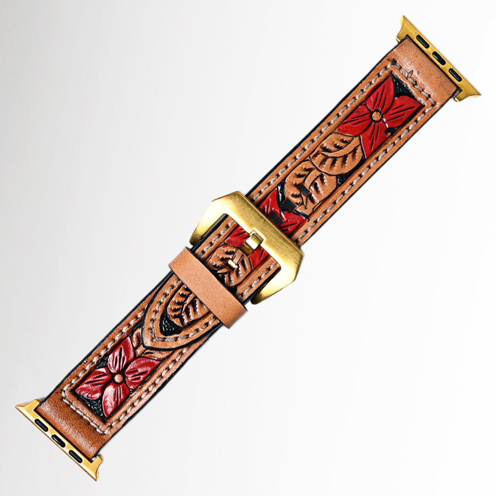 American Darling Beautifully Hand Tooled Genuine American Leather I watch Strap Men and Women Unisex