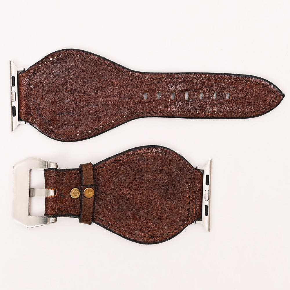 American Darling Beautifully Hand Tooled Genuine American Leather I watch Strap Men and Women Unisex