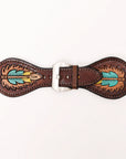 American Darling Beautifully Hand Tooled Painted Genuine Leather I watch Strap Men and Women Unisex