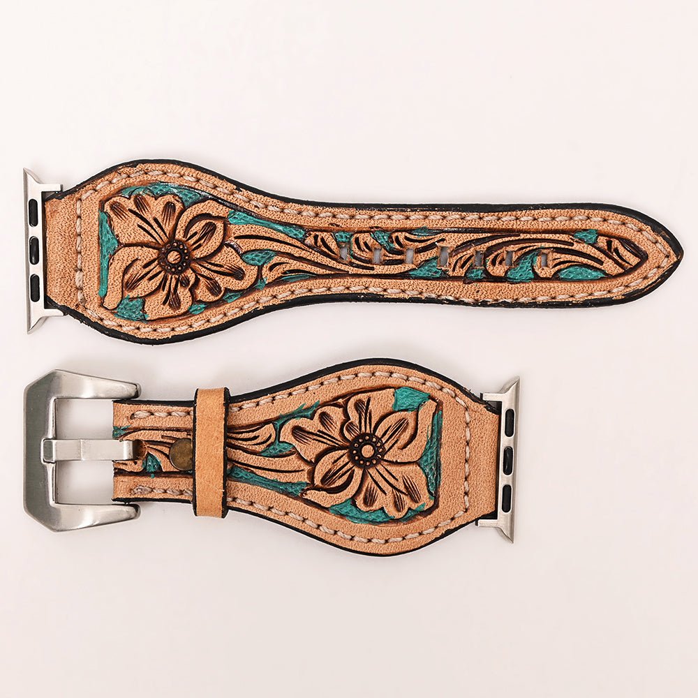 American Darling Floral Hand Tooled I watch Men Women Genuine Leather