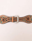 American Darling Floral Hand Tooled I watch Men Women Genuine Leather Strap