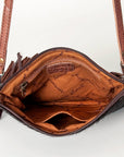 American Darling Western Small Crossbody Bag – Genuine Hair-On Cowhide Leather with Fringes, Adjustable Strap, Handcrafted in Texas