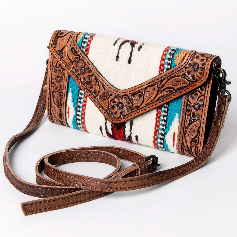 American Darling Hand Tooled Saddle Blanket Genuine Leather Women Bag Western Handbag Purse