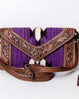 American Darling Hand Tooled Saddle Blanket Genuine Leather Women Bag Western Handbag Purse