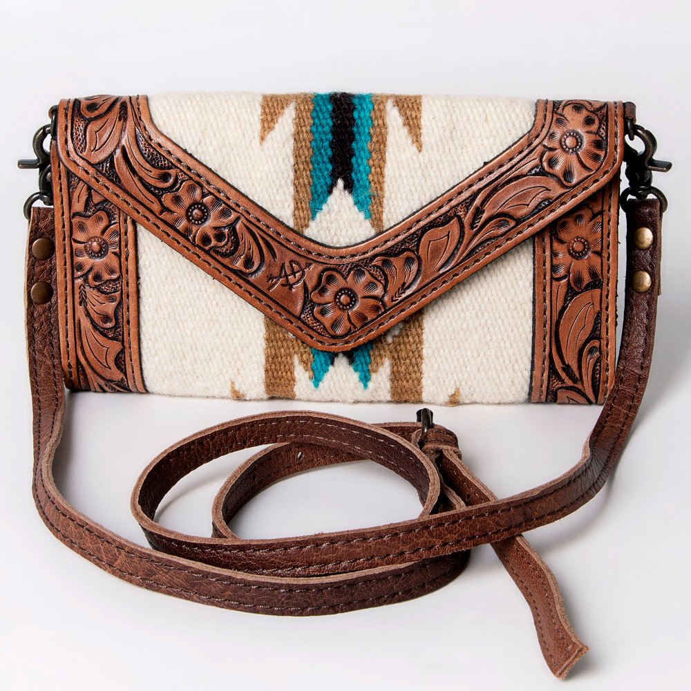 American Darling Hand Tooled Saddle Blanket Genuine Leather Women Bag Western Handbag Purse