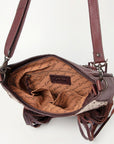 American Darling Hand Tooled Hair On Genuine Leather Women Bag Western Handbag Purse