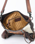 American Darling Hand Tooled Hair On Genuine Leather Women Bag Western Handbag Purse