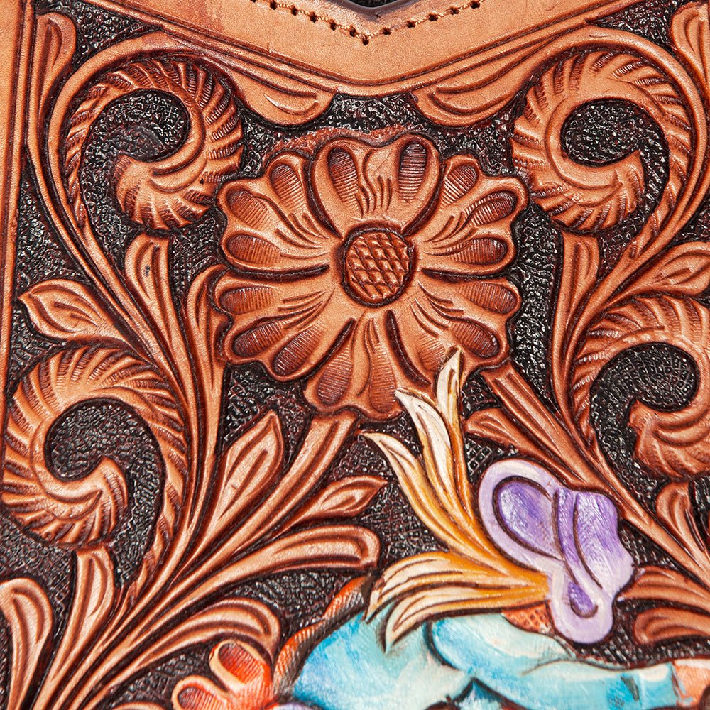 American Darling Hand Tooled Hair On Genuine Leather Women Bag Western Handbag Purse
