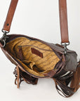 American Darling Hand Tooled Hair On Genuine Leather Women Bag Western Handbag Purse