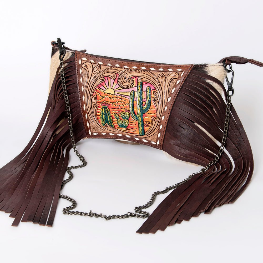 American Darling Cross Body I Hand Tooled Hair-On Genuine Leather Women Bag Western Handbag Purse