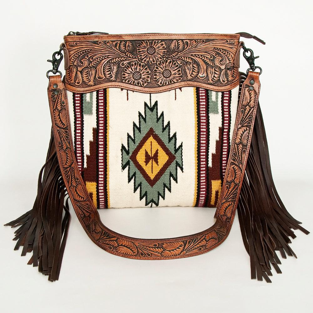 American Darling ADBGZ666 Signature Crossbody Hand Tooled Saddle Blanket Genuine Leather Women Bag Western Handbag Purse